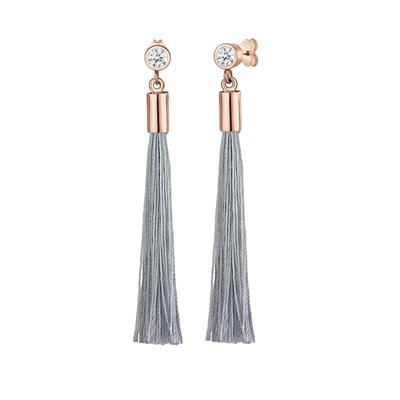 Elli - Tassel Solitär Geo Kristalle 925 Silber Ohrringe 1 ct Damen