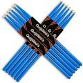 QuigBeats Drum Sticks Hickory 5A Drumsticks Drumsticks for Adults & Kids 5A 6 Pairs - C - Blue