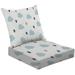 2-Piece Deep Seating Cushion Set Seamless Blue clouds and stars on a gray for childrens fabrics Outdoor Chair Solid Rectangle Patio Cushion Set