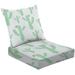 2-Piece Deep Seating Cushion Set Cute cactus Seamless Repeating Outdoor Chair Solid Rectangle Patio Cushion Set