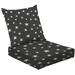 2-Piece Deep Seating Cushion Set Star doodles Seamless with stars Hand drawn Outdoor Chair Solid Rectangle Patio Cushion Set