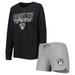 "Women's Concepts Sport Heather Black/Heather Gray Brooklyn Nets Team Raglan Long Sleeve T-Shirt & Shorts Sleep Set"