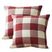 Plaids Throw Pillow Covers Front Porch Patio Pillows Farmhouse Retro Decorative Check Cushion Cases Home Decor for Couch Sofa Furniture Set of 2