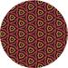Ahgly Company Machine Washable Indoor Round Transitional Red Wine or Wine Red Area Rugs 6 Round
