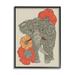 Stupell Industries Standing Elephant Bright Poppies Floral Paisley Fractals Graphic Art Black Framed Art Print Wall Art Design by Valentina Harper