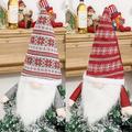 2 Pack Gnome Christmas Tree Topper Plaid Hat 25.6Inch Large Snowflake Xmas Santa Scandinavian Gnomes Plush Swedish Tomte Decoration Christmas Tree Toppers for Holiday Home DÃ©cor Toy