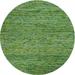 Ahgly Company Indoor Round Contemporary Shamrock Green Abstract Area Rugs 3 Round