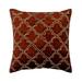 Pillow Case Zipper Orange 24 x24 (60x60 cm) Throw Pillow Covers Velvet Beaded Throw Pillows For Couch Geometric Pattern Art Deco Style - Rustic Joy