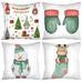 Christmas Pillow Covers 18x18 Set of 4 for Christmas Decorations Happy Holiday Gnomes Merry Christmas Winter Pillow Covers for Coach Sofa Decorations