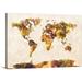 Great BIG Canvas | Map of the World Map Watercolor Painting Canvas Wall Art - 30x20