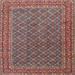 Ahgly Company Machine Washable Indoor Square Traditional Brown Red Area Rugs 8 Square