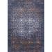 Ahgly Company Indoor Rectangle Mid-Century Modern Dark Slate Blue Oriental Area Rugs 5 x 8