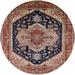 Ahgly Company Indoor Round Mid-Century Modern Camel Brown Geometric Area Rugs 3 Round