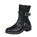 Rotosw Womens Mid-Calf Boot Non Slip Biker Motorcycle Boots Black 5.5