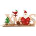 Christmas Wooden Letter Desktop Ornament Holiday Santa Tabletop Decoration Ornament(1pcs red)