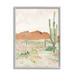 Stupell Industries Cactus Plants Dry Desert Scene Distant Cliffs Painting Gray Framed Art Print Wall Art Design by Lanie Loreth