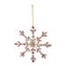 Sevita Rose Gold Crystal Handcrafted Snowflake Ornament, Set of 4 - 10" x 6" x .2"