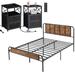 Javlergo 3-Piece Bedroom Set with Platform Bed Frame and Charging Station USB Port Nightstands Set of 2