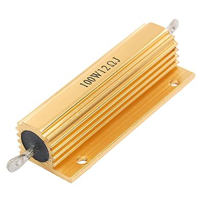 Gold Tone Aluminum Housed Case Resistor 12 Ohm 5% 100W - Gold Tone