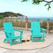 Polytrends Shoreside Folding Poly Eco-Friendly All Weather Outdoor Adirondack Chair (Set of 2)