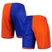 Men's Mitchell & Ness Blue/Orange New York Knicks Hardwood Classics 1996 Split Swingman Shorts