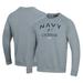 Men's Under Armour Gray Navy Midshipmen Lacrosse All Day Arch Fleece Pullover Sweatshirt