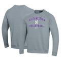 Men's Under Armour Gray Northwestern Wildcats Volleyball All Day Arch Fleece Pullover Sweatshirt