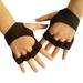 NUOLUX Gym Gloves Men Women Workout Weight Lifting Gloves Non-slip Silicone Fingerless Gloves Padded with Wrist Strap Palm Protection Half-gloves (Black Size L)