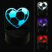 Heart Shaped Soccer Ball Futbol Sports LED Night Light Sign 3D Illusion Desk Nightstand Lamp