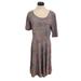 Lularoe Dresses | Lularoe New Women's Dress Nicole Size 2xl Short Sleeve Roses Gray Half Sleeve | Color: Gray | Size: 2x