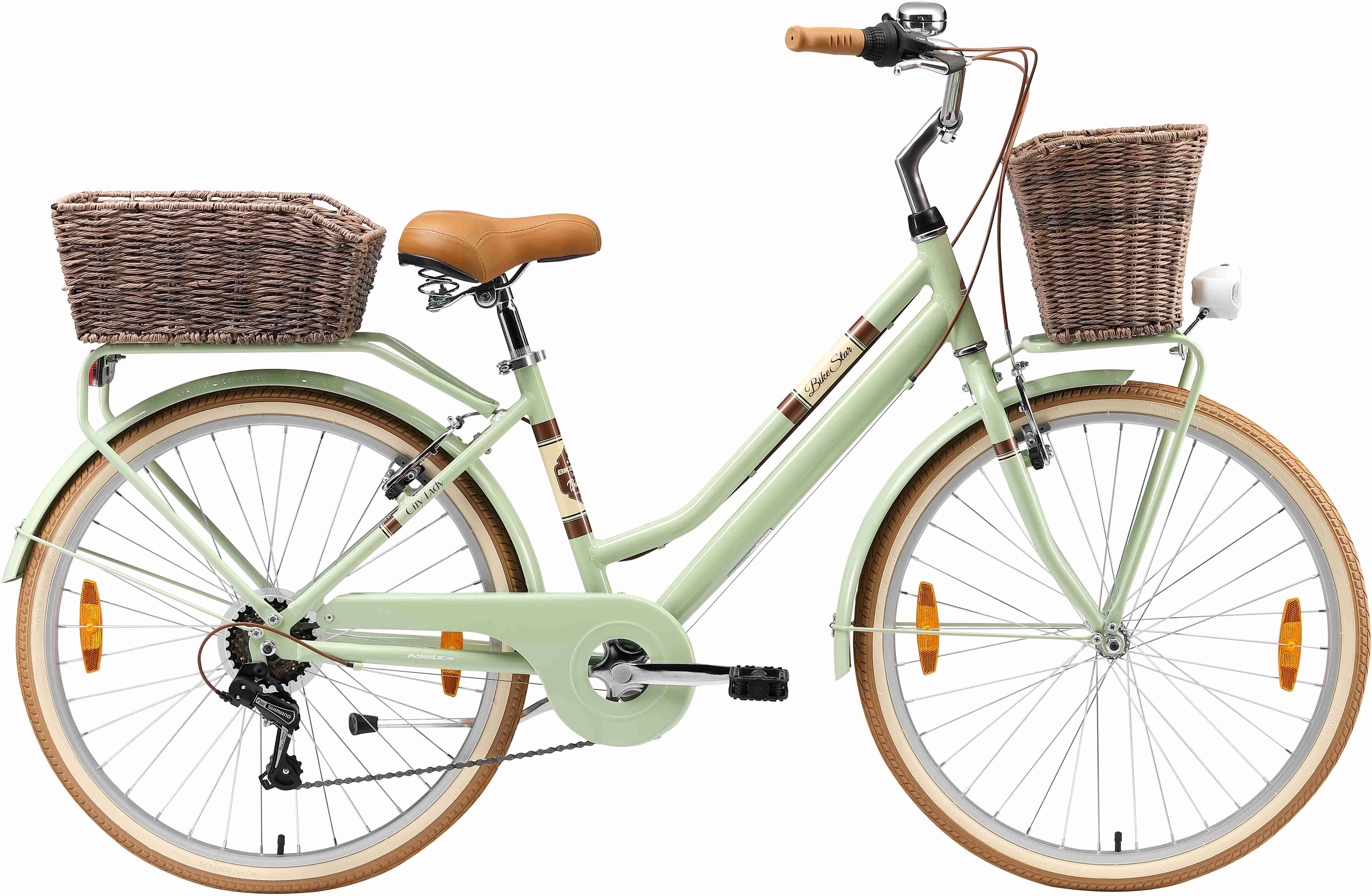 Cityrad BIKESTAR Gr. 41, grün, Fahrräder, 41cm, 26 Zoll (66,04cm), für Damen, Kettenschaltung Image