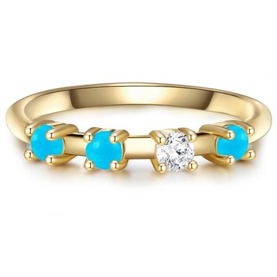 Glanzstücke München Ring Sterling Silber Zirkonia in Gelbgold 52 Damen Image