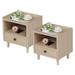 Nightstands Set of 2, Wood End Table with 1-Drawer and Open Shelf for Bedroom, Side Tabel for Living Room