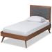 Roze Mid-Century Modern Wood Platform Bed in Twin Size