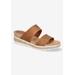 Wide Width Women's Maryann Wedge Sandal by Easy Street in Tan (Size 9 W)