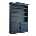 Casa Florentina Josephina Bonnet Top Large Bookcase with Door - Saturated Slate Blue - Ballard Designs - Ballard Designs