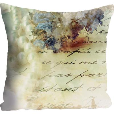 Dekokissen QUEENCE "»Handschrift«", bunt (bunt, bedruckt), B:40cm L:40cm, Polyester, Dekokissen_Sitzkissen_Kissenhüllen, Kissenhülle ohne Füllung, 1 Stück Image