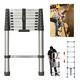 Telescopic Ladder 2.6M Ladder Extendable & Portable Folding Loft Ladder, 9 Steps Ladder with Spring Loaded Locking Mechanism Non-Slip Ribbing 330lbs Capacity for RV Outdoor Work