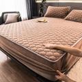 Thick Quilted Plush Double Bed Fitted Sheet Couple Mattress Cover Winter Warm Elastic Velvet Bed Linen Bedspread