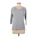 CALVIN KLEIN JEANS Active T-Shirt: Gray Activewear - Women's Size Medium