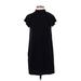 Zara Basic Casual Dress - Shift Mock Short sleeves: Black Print Dresses - Women's Size X-Small
