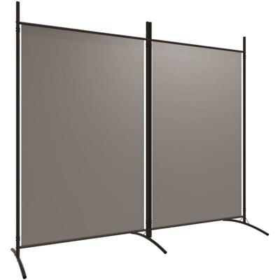 2-tlg. Paravent Anthrazit 175x180 cm Stoff vidaXL Image