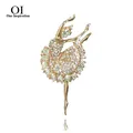 OI – broches de Ballet en laiton pour fille bijoux brillants strass couleur or hijab