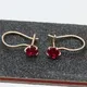 Boucles d'oreilles rubis incrustées d'or rose 14 carats pour femmes plaqué or violet bijoux doux