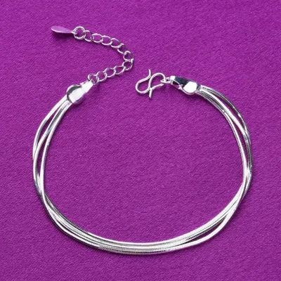 KOFSAC – bracelets de cheville en argent Sterling 925 pour femmes bijoux classiques à trois rangées