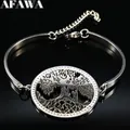 Bracelets arbre de vie en acier inoxydable pour femmes bracelets en cristal bracelets de documents