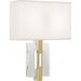 Robert Abbey Lincoln 1 - Light Handwired Armed Sconce Glass/Metal in White/Yellow/Brown | 16.25 H x 12 W x 4 D in | Wayfair 1009