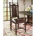 New World Trading Spanish Heritage Side Chair Wood/Upholstered/Genuine Leather in Brown | 44 H x 20 W in | Wayfair SHC12ab