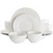 Martha Stewart Fine Ceramic 16 Piece Textured Dinnerware Set in White - 16 Pieces