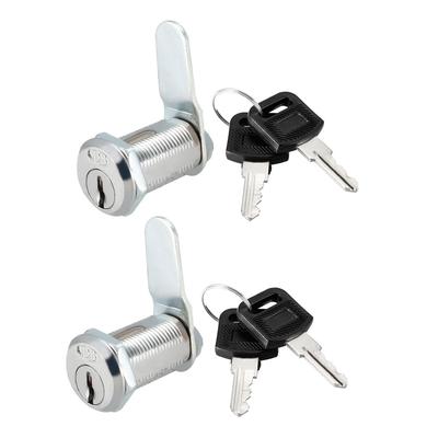 Cam Lock 30mm Cylinder Length 48mm x 2mm Cam Nut-on Type Keyed Different 2Pcs - Silver Tone